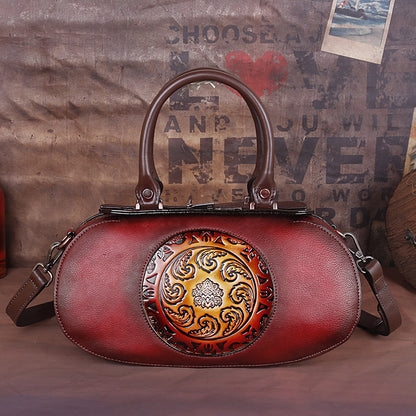 Cowhide diagonal handbag
