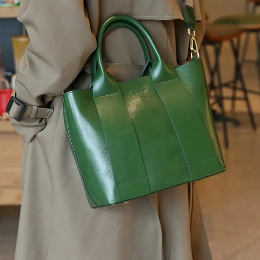 European Split Leather Handbag