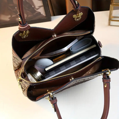 Vintage Floral Tote Bag – Luxe PU Leather