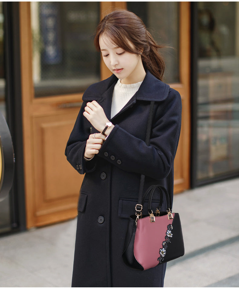 Flower Crossbody Bag Splicing Color